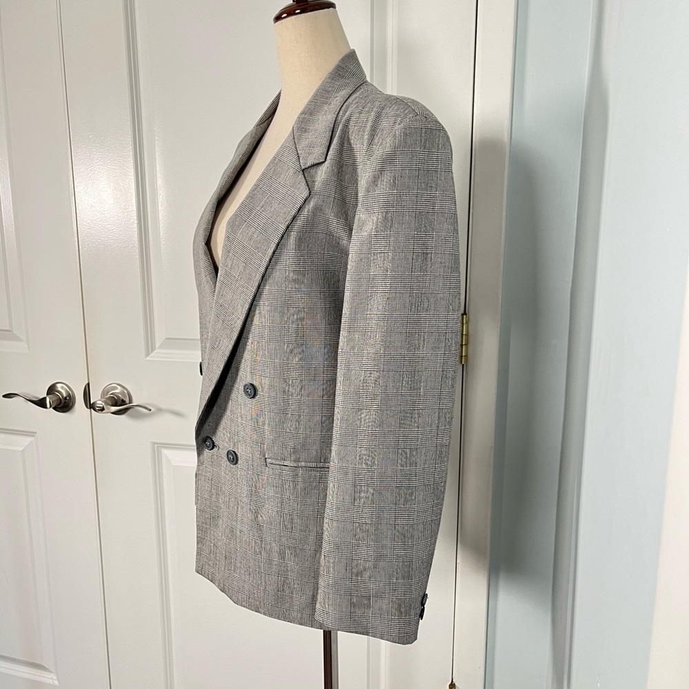 TFW Boyz vintage double breasted glen check plaid jacket - Picture 10 of 15